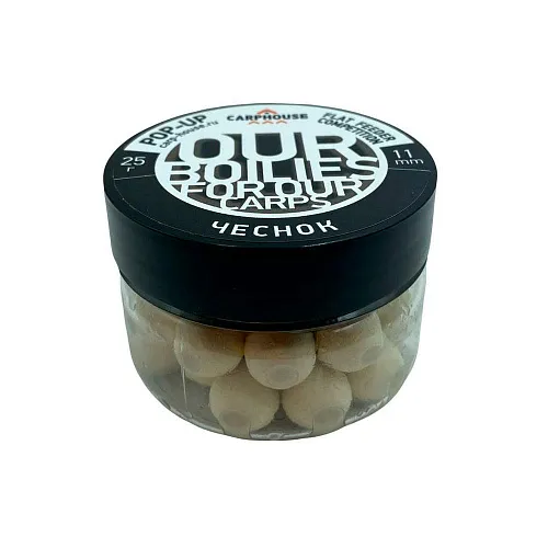 Бойлы Carp House Pop-Up 11 мм Flat Feeder Competition Чеснок (банка)