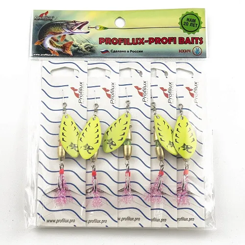 Блесна вращающаяся Profilux Таймень М 12гр цв. 213 желтый (5 шт в упак.)