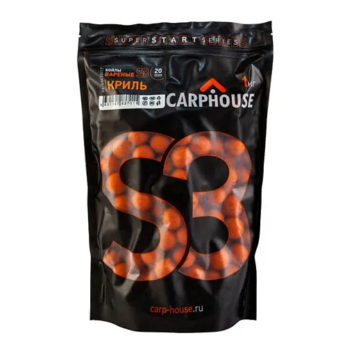 Бойлы Carp House вареные S3 Криль оранжевый 1кг