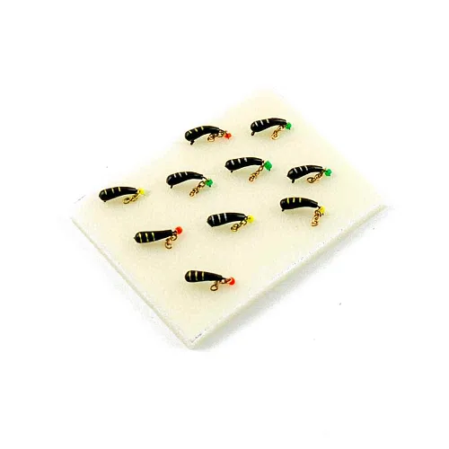 Мормышка вольфрамовая Мастив банан 3 петля черный, цепочка 0,8гр (розовое золото)