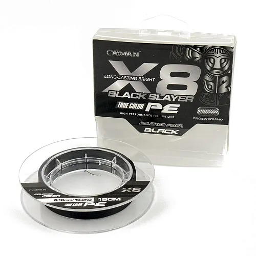 Шнур Caiman 8Х PE Black Slayer 150m 0,18мм
