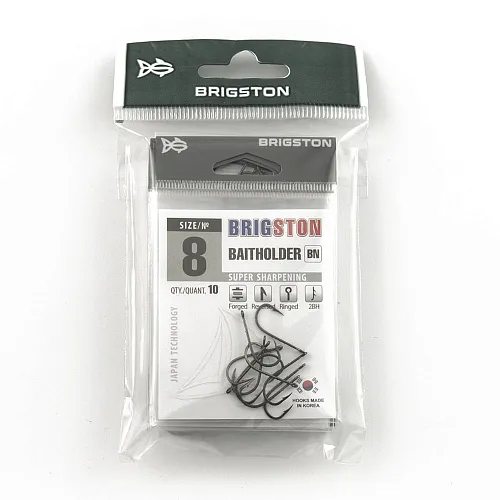 Крючок Brigston Baitholder 2BH № 8 ( уп. 10 шт.)