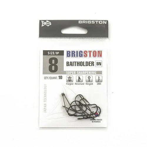 Крючок Brigston Baitholder 2BH № 8 ( уп. 10 шт.)