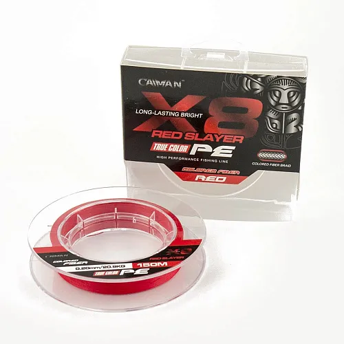 Шнур Caiman 8Х PE Red Slayer 150m 0,20мм
