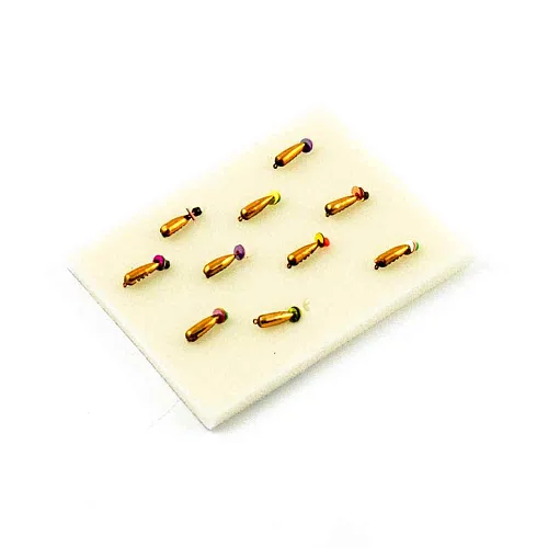 Мормышка вольфрамовая Мастив Опарыш 2,5 петля медь+цвет, пайетка, 0,4гр