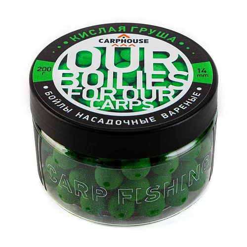 Бойлы Carp House вареные насадочные 14мм Кислая груша (банка 200гр)