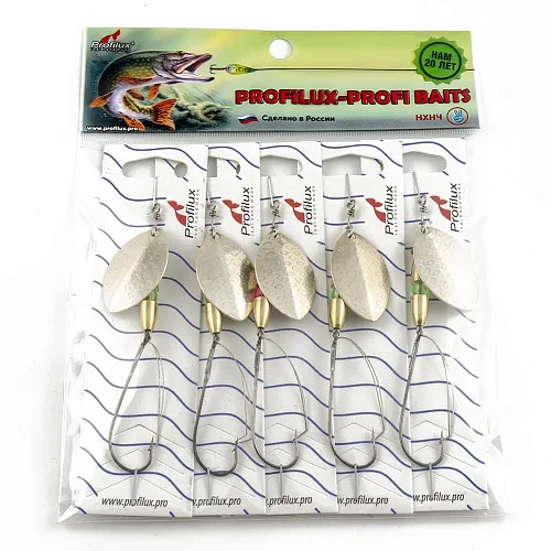 Блесна вращающаяся Profilux Олимпик 4 Незацепляйка (10гр) цв. 04 серебро чешуя (5 шт в упак.)