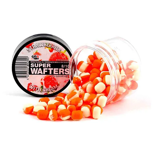 Бойлы нейтральной плавучести (Wafters) GBS Клубника со сливками 8х10мм