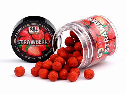 Бойлы GBS Baits тонущие насадочные15мм 100гр Strawberry Клубника (5шт в упак)