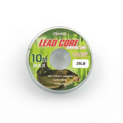 Поводочный материал (lead core) Caiman Soft Flex Green+black 10m 25lbs 245854