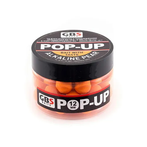 Бойлы GBS Baits Pop-up плавающие 8мм 40гр (уп. 6 шт) Asid Pear Кислотная груша