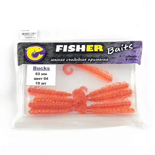 Виброхвост FISHER BAITS Bucks 63мм цвет 04 (уп. 10шт)