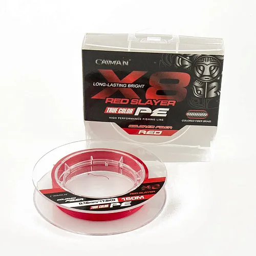 Шнур Caiman 8Х PE Red Slayer 150m 0,16мм