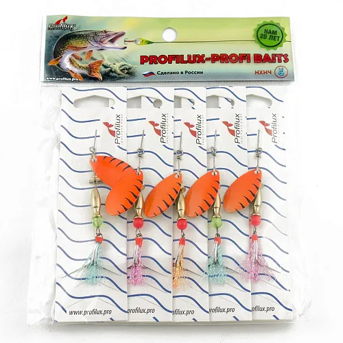 Блесна вращающаяся Profilux Щучья 7гр цв. 214 оранжевый (5 шт в упак.)