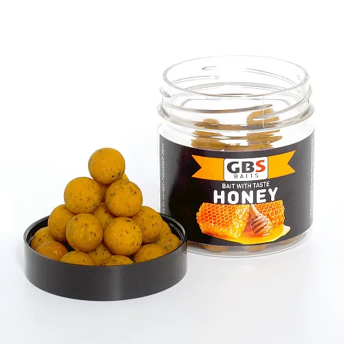 Бойлы GBS Baits тонущие насадочные 15мм 100гр Honey Мед (5шт в упак)