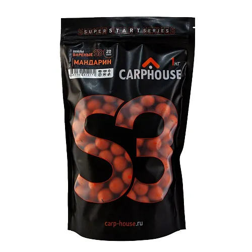 Бойлы Carp House вареные S3 Мандарин оранжевый 1кг