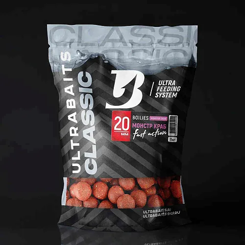 Бойлы прикормочные UltraBaits "Classic" Монстр Краб 1 кг 20 мм