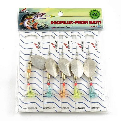 Блесна вращающаяся Profilux Олимпик 4 (10гр) цв. 04 серебро чешуя (5 шт в упак.)