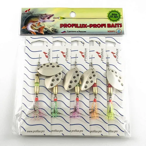 Блесна вращающаяся Profilux Олимпик 4 (10гр) цв. 01-м серебро матовое (5 шт в упак.)