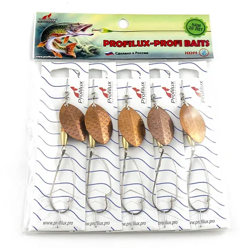 Блесна вращающаяся Profilux Олимпик 4 Незацепляйка (10гр) цв. 06 медь чешуя (5 шт в упак.)
