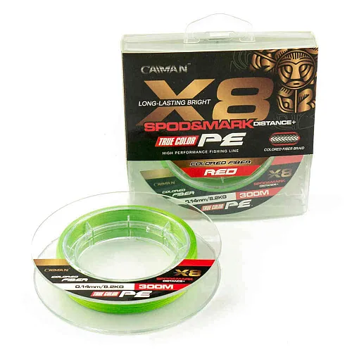 Шнур Caiman Spod&Mark Distance++ 300м восьмижильный 0,14мм зеленый