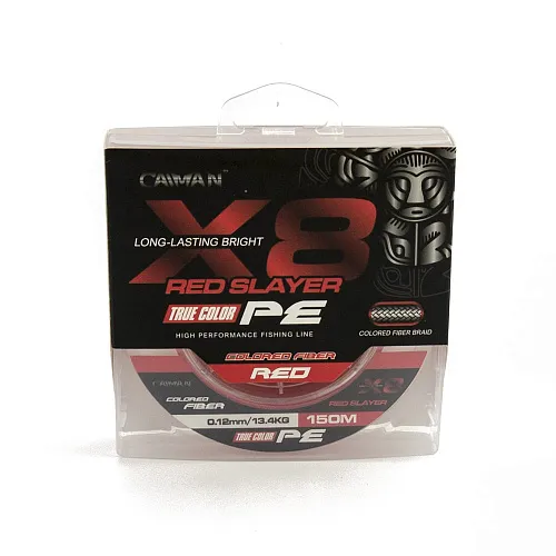 Шнур Caiman 8Х PE Red Slayer 150m 0,12мм