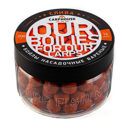 Бойлы Carp House вареные насадочные 14мм Слива (банка 200гр)