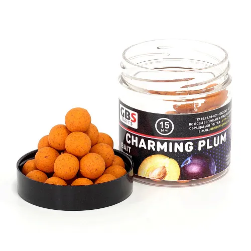 Бойлы GBS Baits тонущие насадочные 15мм 100гр Charming Plum (5шт в упак)