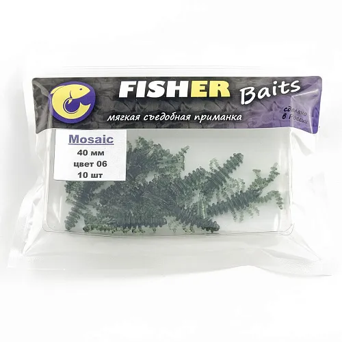 Виброхвост FISHER BAITS Mosaic 40мм цвет 06 (уп. 10шт)