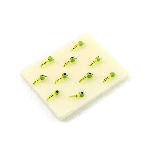 Мормышка вольфрамовая Мастив Безнасадка 1,5 желтый, окуневый глаз 0,2гр (зеленый)