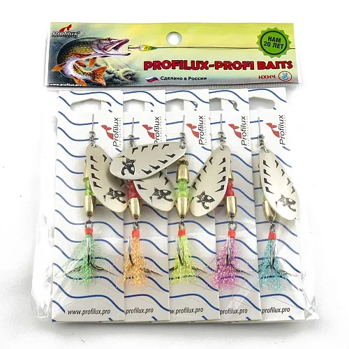 Блесна вращающаяся Profilux Таймень Б 15гр цв. 01м- серебро матовое (5 шт в упак.)