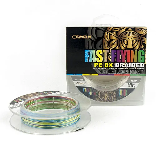 Шнур Caiman Fast flying 8PE 0,08 мм 150 м Multicolor 225509