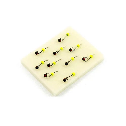 Мормышка вольфрамовая Мастив Дробь-подвеска 3 черный с глазком, латунный шарик 0,45гр (свет. зелен.)