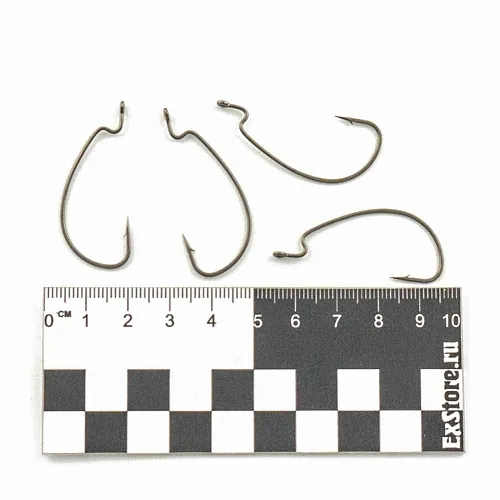 Крючки офсетные Caiman Worm Hook Teflon №2/0 40601