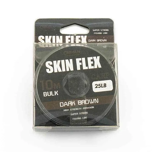 Поводочный материал Caiman Skin Flex в оплетке Dark Brown 10m 25lbs 205860