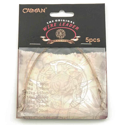 Поводок Caiman струна коричневый (5 шт. в уп.) Ф0,45 20 кг 200 см 256539