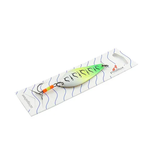 Блесна колеблющаяся Profilux Атом Б 15гр цв. 12(210 перламутр+желтый+салатовый (5 шт в упак.)