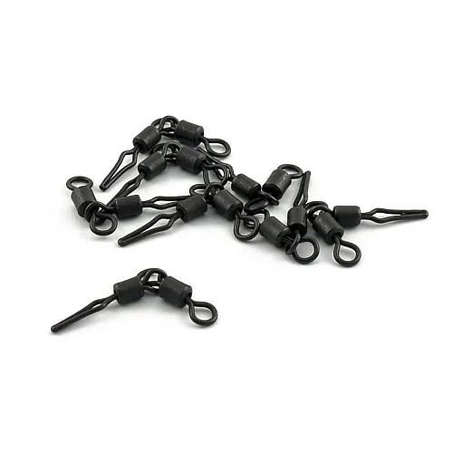 Вертлюг двойной составной с клипсой Caiman 216041 Black mat 3x4 8шт/уп 