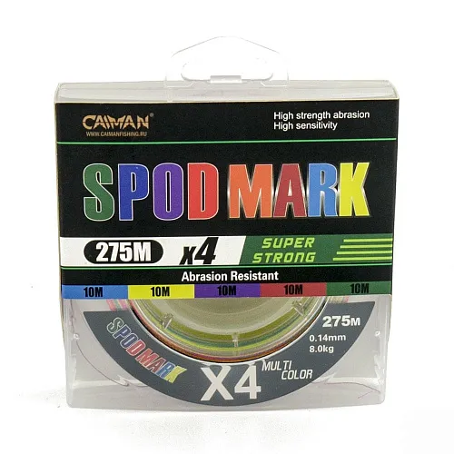 Шнур Caiman Spod&Mark 275м 0,14мм Multicolor