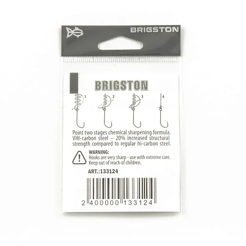 Крючок Brigston Worm 2BH Red № 6 ( уп. 3 шт.)