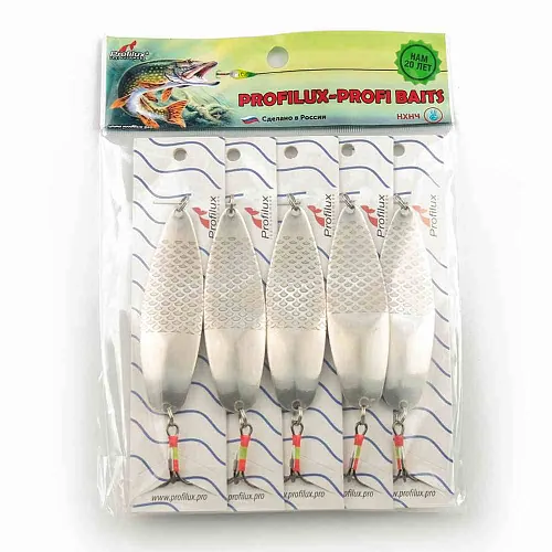 Блесна колеблющаяся Profilux Кобра 23гр цв. 04 серебро чешуя (5 шт в упак.)