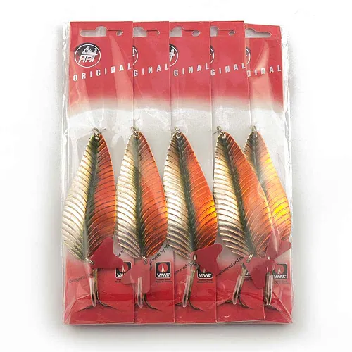 Блесна колеблющаяся HRT(Польша) Alga Серебро оранж лист 38гр