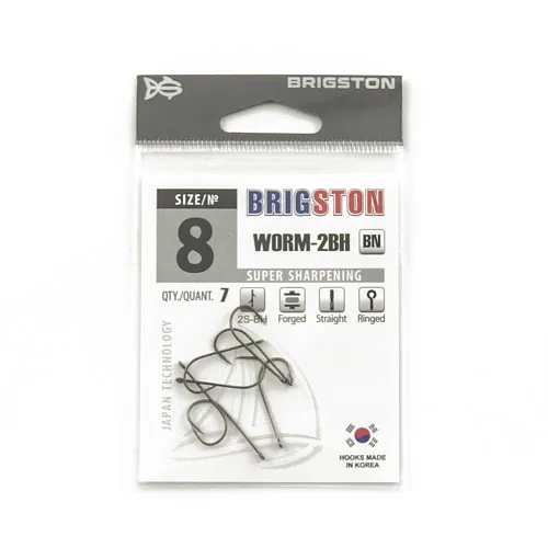 Крючок Brigston Worm 2BH BN № 8 ( уп. 6 шт.)