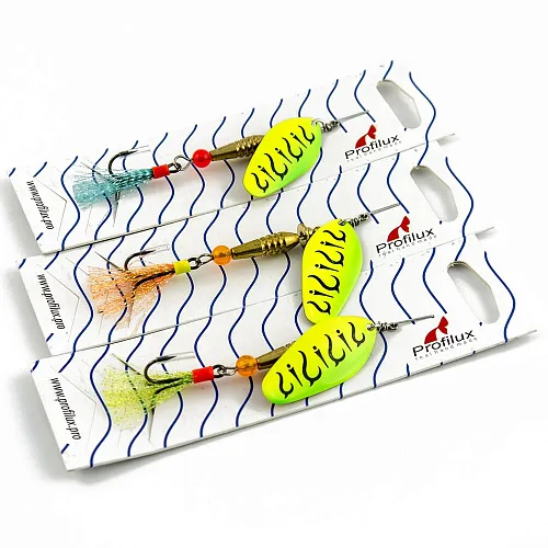 Блесна вращающаяся Profilux Мира 4 12гр цв. 009 (219 желтый-салатовый) (5 шт в упак.)