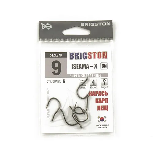 Крючок Brigston Iseama-X BN № 9 ( уп. 6 шт.)