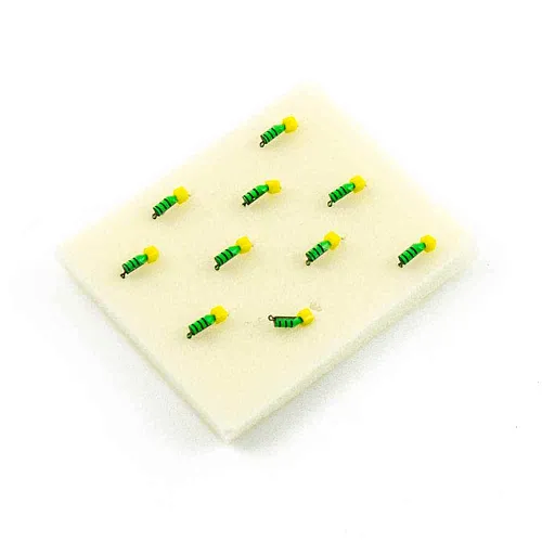 Мормышка вольфрамовая Мастив Микроб 2 зеленый+черный, кубик 0,25гр (сырный)