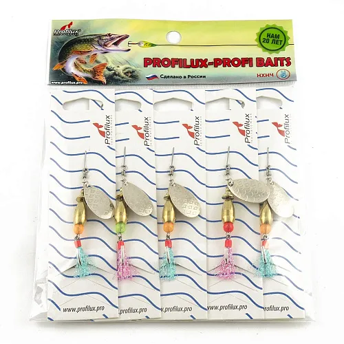 Блесна вращающаяся Profilux Инди 3 5гр цв. 04 серебро чешуя (5 шт в упак.)