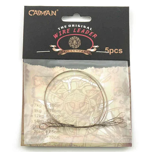 Поводок Caiman струна коричневый (5 шт. в уп.) Ф0,35 17 кг 250 см 256536