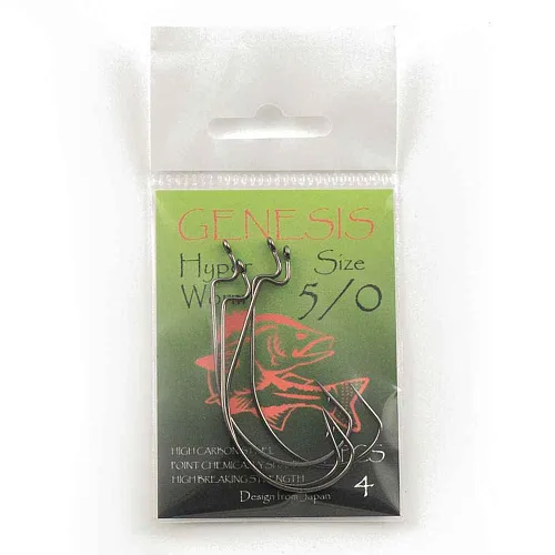 Крючок офсетный Genesis Hyper Worm № 5/0 art. HW5/0XS (4 шт. в упак.)