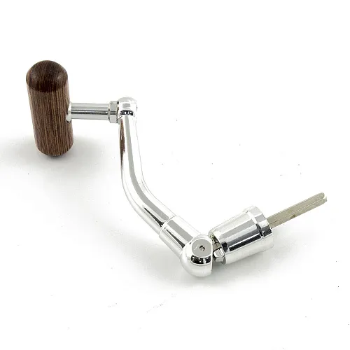 Ручка для катушки Palomino метал. вкручивающаяся хром (деревянный кноп)